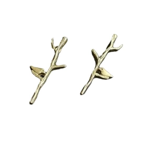 Vintage Artisan Tree Branch Post Earrings - Picture 1 of 5